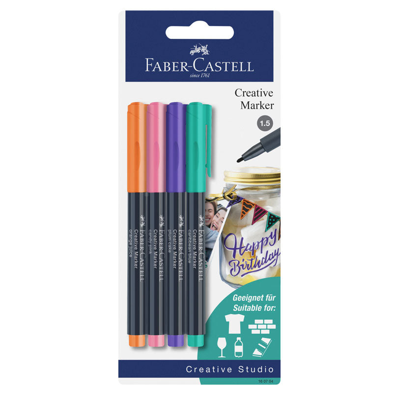 MARKER CREATIV SET 4 CULORI FABER-CASTELL MARKER CREATIV SET 4 CULORI FABER-CASTELL